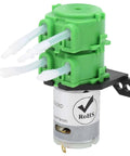Compact 2x4mm Peristaltic Pump Head For Dosing And Water Circulation Of Viscous And Nonviscous Liquids DC12V with green POM body
