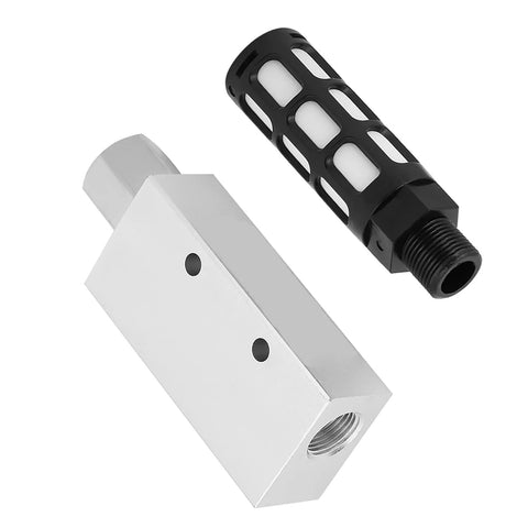 Pro Grade Compact Pneumatic Vacuum Ejector with silencer, durable aluminum alloy body, easy setup and maintenance, 12x5x6 mm size.