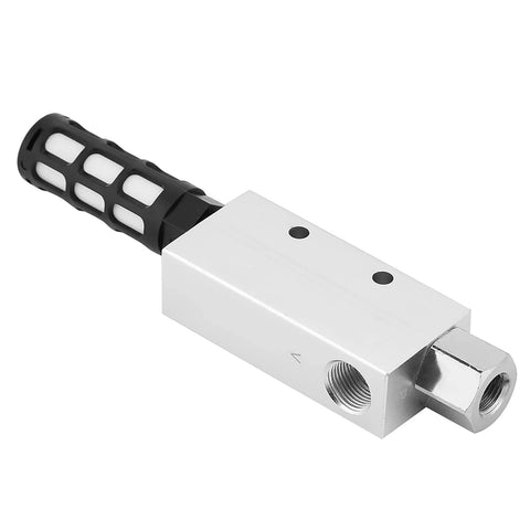 Pro Grade Compact Pneumatic Vacuum Ejector With Silencer for Exhaust Air Venturi Vacuum System durable aluminum alloy body side view.