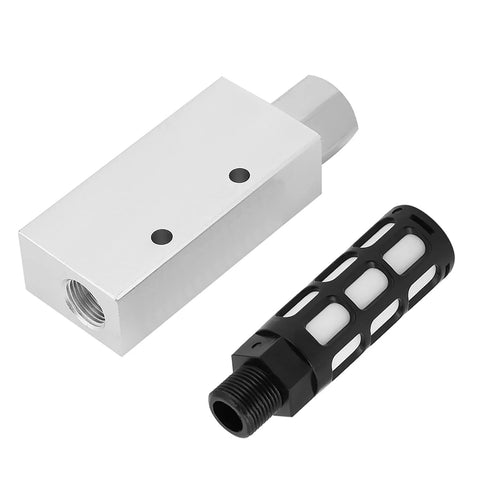 Pro Grade Compact Pneumatic Vacuum Ejector With Silencer For Exhaust Air Venturi Vacuum System Durable Aluminum Alloy Body 12 By 5 By 6 Mm