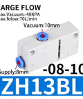 Compact Pneumatic Vacuum Generator For Industrial Automation Negative Pressure Ejector with dimensions marked