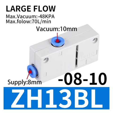 Compact Pneumatic Vacuum Generator For Industrial Automation Negative Pressure Ejector with dimensions marked