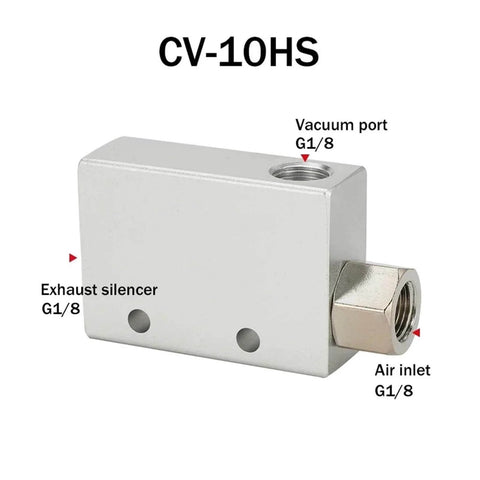 Pneumatic Vacuum Generator With High Negative Pressure Air Ejector For Strong Suction CV-10HS Compact Design