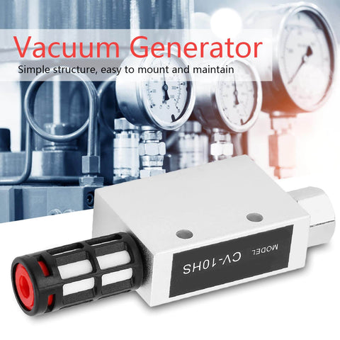 Compact Pneumatic Vacuum Generator With Venturi Ejector And Exhaust Silencer For Industrial Use, CV 10HS Series, aluminum alloy
