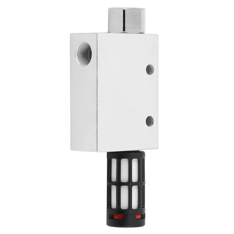 CV-10HS Ejector Type Pneumatic Vacuum Generator With Silencer, compact aluminum body, Rp One Eighth Inlet, side view