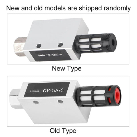 Image showing new and old models of CV-10HS Ejector Type Pneumatic Vacuum Generator With Silencer, compact aluminum body.