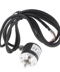 Compact 600 PR Incremental Rotary Encoder For Industrial Automation with 6mm shaft and wires visible