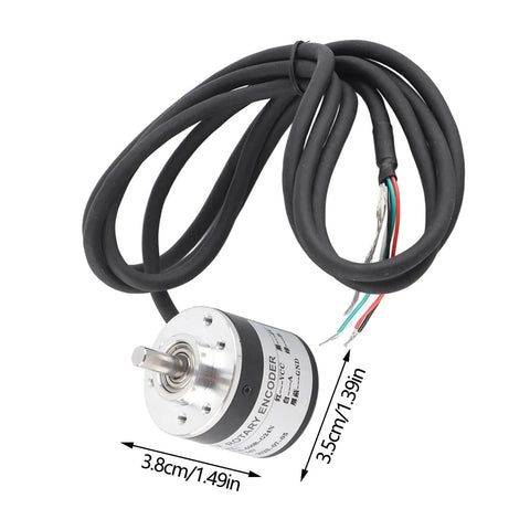 Compact 600 PR Incremental Rotary Encoder For Industrial Automation with 6mm shaft, AB two-phase output, 600 pulses per revolution.