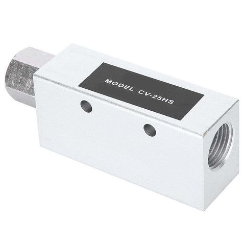 Compact Vacuum Generator For Pneumatic Systems CV 25HS, shown in a silver aluminum rectangular design with precision threads.