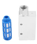 Compact Vacuum Generator With Pneumatic Exhaust Ejector And Air Fitting for Vacuum Suction Cup Systems, aluminum alloy block with blue filter