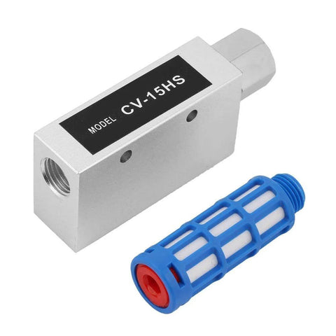 Compact Vacuum Generator With Pneumatic Exhaust Ejector And Air Fitting For Vacuum Suction Cup Systems No Air Leakage Pro Grade shown.