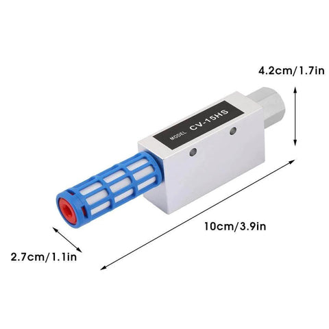 Compact Vacuum Generator With Pneumatic Exhaust Ejector And Air Fitting for vacuum suction cup systems, aluminum alloy with measurements