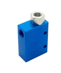 Blue Vacuum Generator Air Ejector for Rapid Airflow Control with Adjustable Pneumatic Pressure, Compact Design, Side View