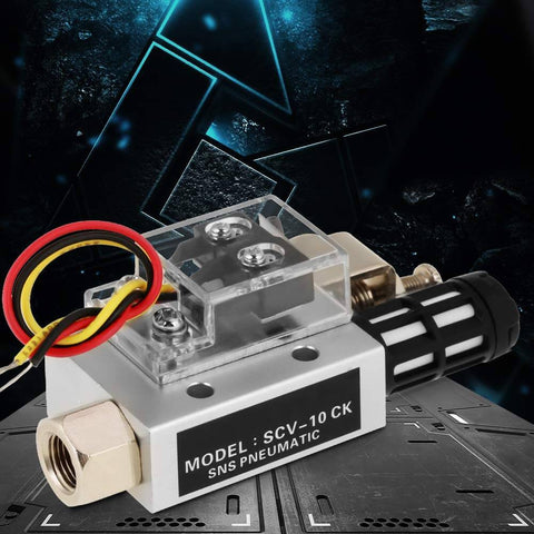 SCV-10CK Vacuum Generator Negative Pressure Generator Pneumatic Exhaust Compact Air Ejector Fitting Front View with Switch