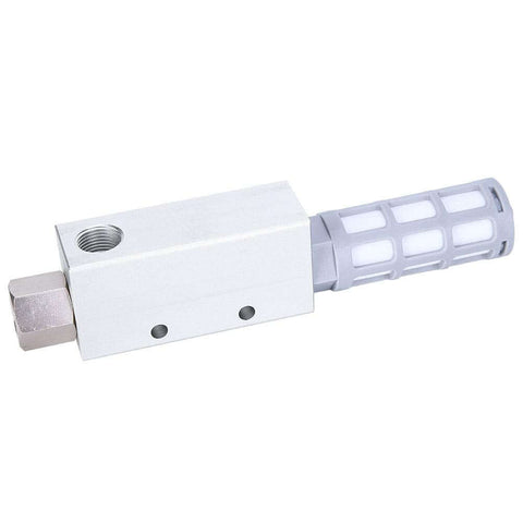 Venturi Vacuum Generator For Pneumatic Systems And Air Compressors CV-25HS Vacuum Ejector side view with secure threaded connection.