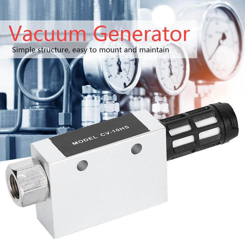 Space Saving Venturi Vacuum Generator For Pneumatic Systems, High Flow Vacuum Pump And Ejector CV 10HS with gauges in background