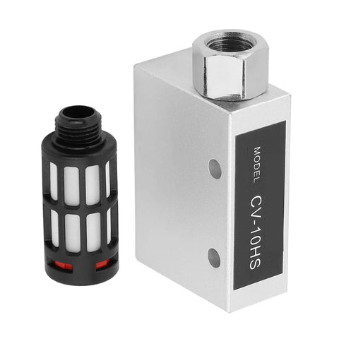 Space Saving Venturi Vacuum Generator For Pneumatic Systems, High Flow Vacuum Pump And Ejector For Air Exhaust, CV 10HS, Aluminum Alloy Body.