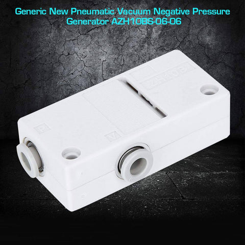 Venturi Vacuum Generator Pneumatic System Set Of 6 AZH10BS-06-06 for industrial use, white rectangular compact design on dark background