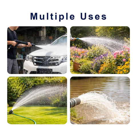 Multiple uses of Convertible Well Jet Pump for shallow to deep wells in car washing, garden, lawn, and water pumping