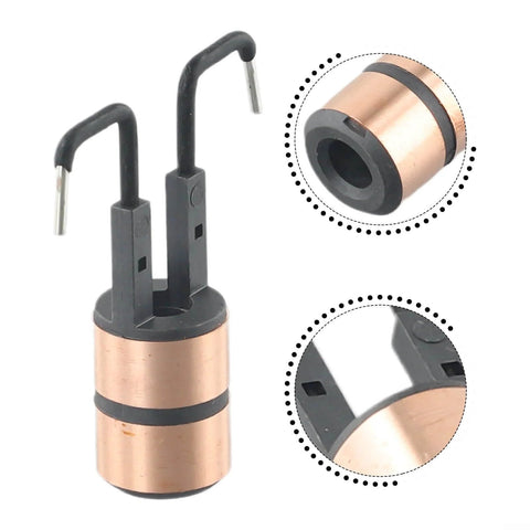 Slip Ring Assembly 14.8mm OD Copper Motor Collector Ring for DC Motor and Power Tools, two-piece set, close-up view