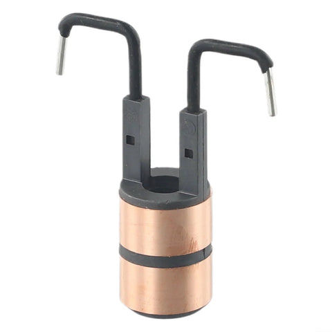 Front view of Slip Ring Assembly 14.8mm OD Copper Motor Collector Ring for DC Motor and Power Tools 2 Piece Set with 8mm Height High Conductivity Copper