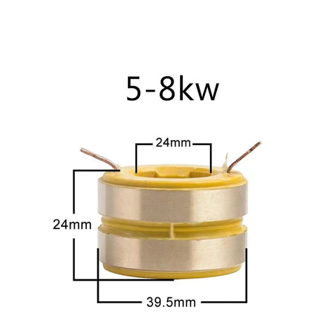 Copper Ring Slip Ring For Generators With Collector Ring And Conductive Carbon Brush Holder Assembly, 5-8 kW size shown