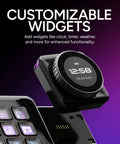 MasterHUB Encoder Dial With Crisp IPS Display for Creative Pros showing customizable widgets and scene switching capabilities.