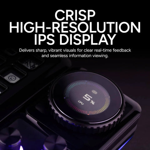 MasterHUB Encoder Dial With Crisp IPS Display For Creative Pros showing high-resolution display and real-time feedback.
