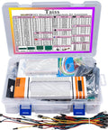 2016-Piece Electronics Component Kit Assortment for DIY Hands On Prototyping with resistors, capacitors, and more in storage box.