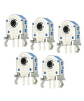 5 pack of 7mm Shaft Mouse Wheel Encoders with durable ABS metal housing, 300W life, silver and black finish, for DIY mouse maintenance