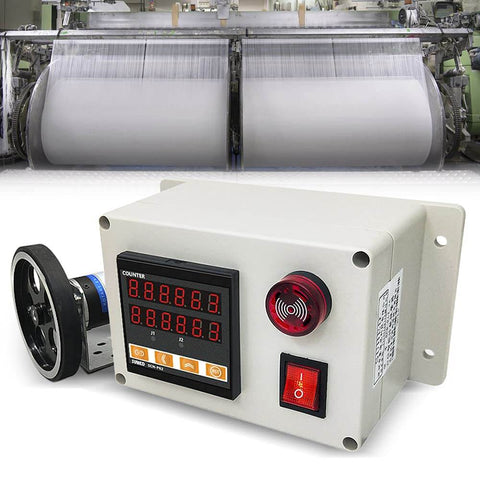 Digital Meter Counter With Rotary Encoder For Wheel Roll Length Measurement 0 To 999999 Pro Grade Accuracy Dual Relay Outputs