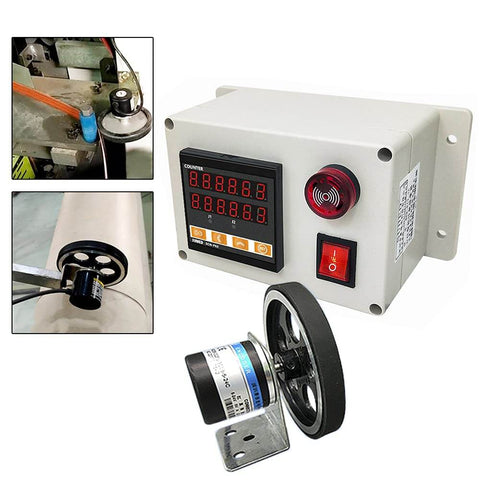 Digital Meter Counter With Rotary Encoder For Wheel Roll Length Measurement 0 To 999999 Pro Grade Accuracy Dual Relay Outputs