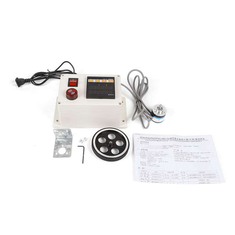 Digital Meter Counter With Rotary Encoder For Wheel Roll Length Measurement 0 To 999999 Pro Grade Accuracy Dual Relay Outputs shown