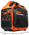 Ultra Quiet Dual Fuel Portable Inverter Generator For RV Power On The Go, 3600 Surge Watts Gas Or 3500 Surge Propane side view