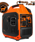 Ultra Quiet Dual Fuel Portable Inverter Generator For RV Power On The Go, 3600 Surge Watts Gas Or 3500 Surge Propane