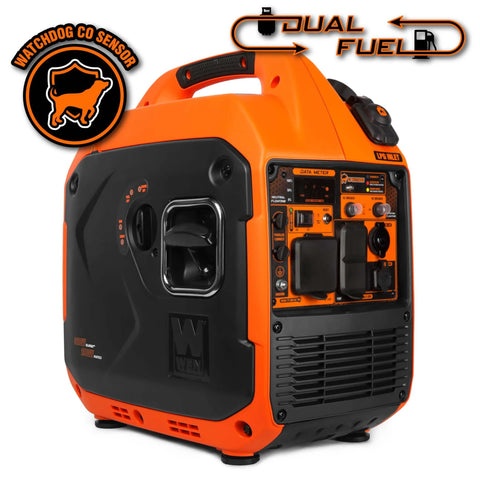 Ultra Quiet Dual Fuel Portable Inverter Generator For RV Power On The Go, 3600 Surge Watts Gas Or 3500 Surge Propane