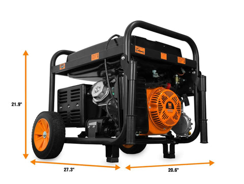 Dual Fuel Portable Generator With Electric Start And Wheel Kit, 11,000-Watt Gasoline Peak Power Or 9,500-Watt Propane Peak