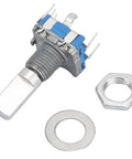 Two In One Rotary Encoder Switch With Digital Potentiometer For Cars, Audio, Multimedia And Smart Home Projects, shown with nut and washer