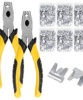 1800Pcs Wire Cage Clips With Pliers For Bird Quail Rabbit Chicken Hog Cages Durable J Clips And Hog Ring Pliers tool set