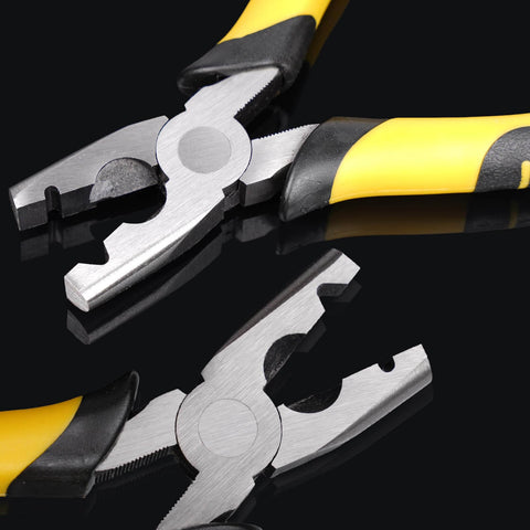 Close-up of yellow-handled pliers from 1800Pcs Wire Cage Clips With Pliers For Bird Quail Rabbit Chicken Hog Cages set