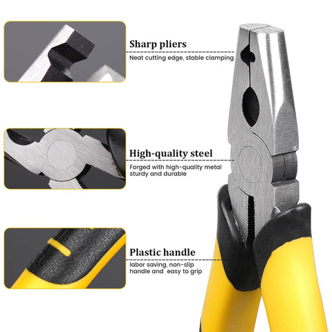 Close-up of sharp pliers with high-quality steel and plastic handle for 1800Pcs Wire Cage Clips With Pliers set.