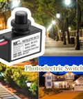 Dusk To Dawn Outdoor Light Sensor Switch For No Fuss Hands Free Automatic Lighting Control, 120VAC 50 60Hz, exterior photoelectric automation