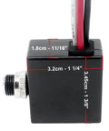 Side view of Dusk To Dawn Photoelectric Light Switch No Fuss 120V AC Automatic Photocell Sensor with dimensions and three-wire setup