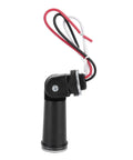 Side view of dusk to dawn photoelectric switch with light sensor for outdoor lighting automatic on off control, wiring visible