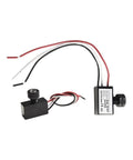 Dusk To Dawn Photocell Sensor Light Switch For Outdoor Lighting Waterproof IP65 AC 120-277V with wiring, front view.