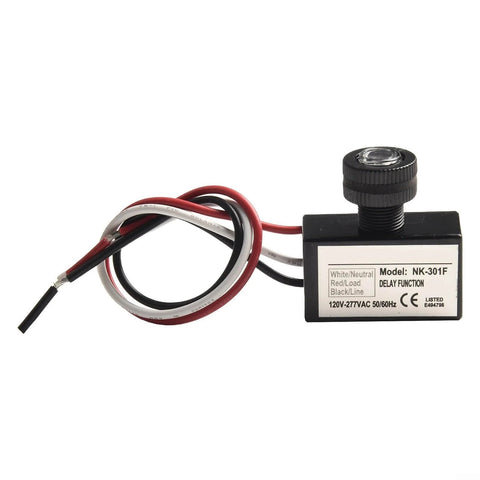 Dusk To Dawn Photocell Sensor Light Switch For Outdoor Lighting Waterproof IP65 AC 120-277V with labeled wires.