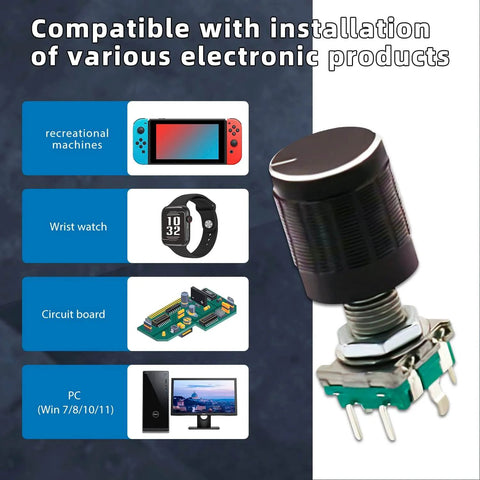 10 Pack 7 Pin 20mm EC11 Rotary Encoder With Code Switch featured with compatible devices including PC, watch, and circuit board.