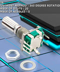 10 Pack 7 Pin 20mm EC11 Rotary Encoder With Code Switch And Caps 360 Degree Digital Potentiometer 5V Logic Momentary Shaft