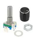 6 Pack EC11 Rotary Encoder With Push Button Five Pins 360 Degree Rotation Incremental Code Switch With Durable Knob Cap Kit