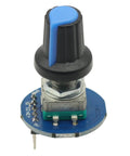 Three Pack Round Audio Rotating Potentiometer Knob Caps EC11 With Switch Rotary Encoder Module, 5V, 20 pulses, DIY projects.